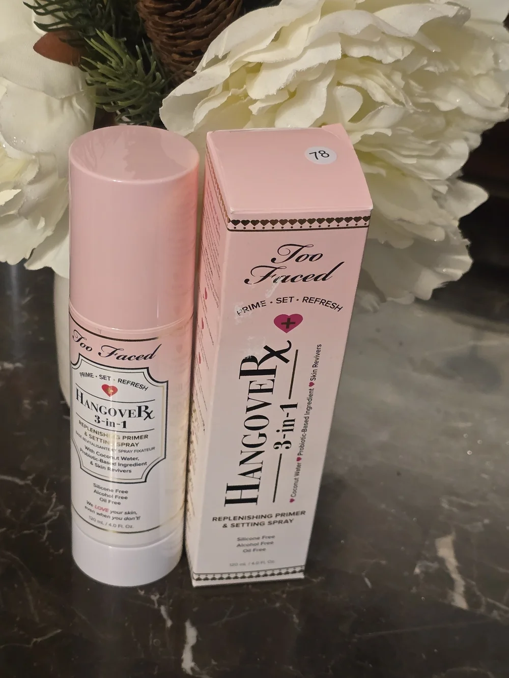 Too Faced Hangover Rx 3-in-1 Replenishing Primer & Setting Spray Full Size - NIB